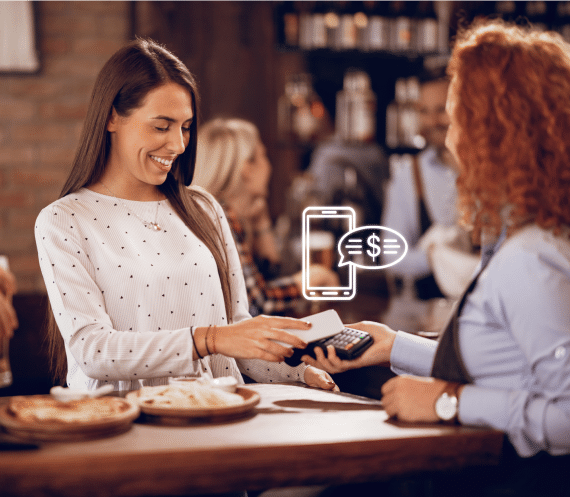 Happy Woman using Smart Phone